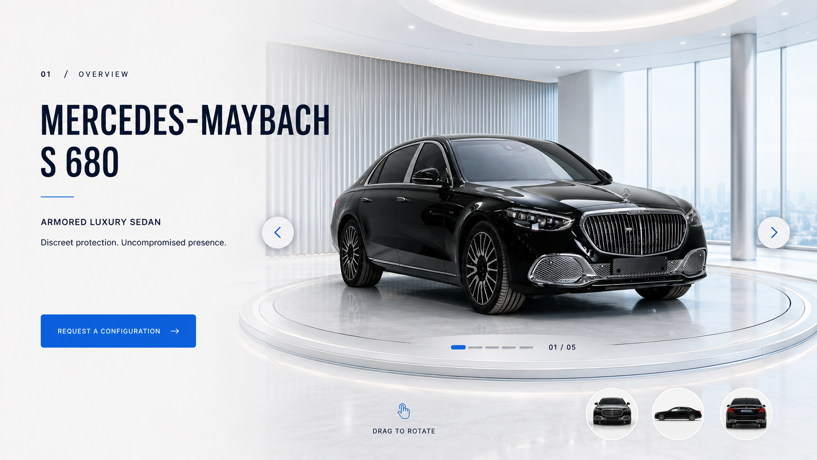 Maybach product overview — website design concept
