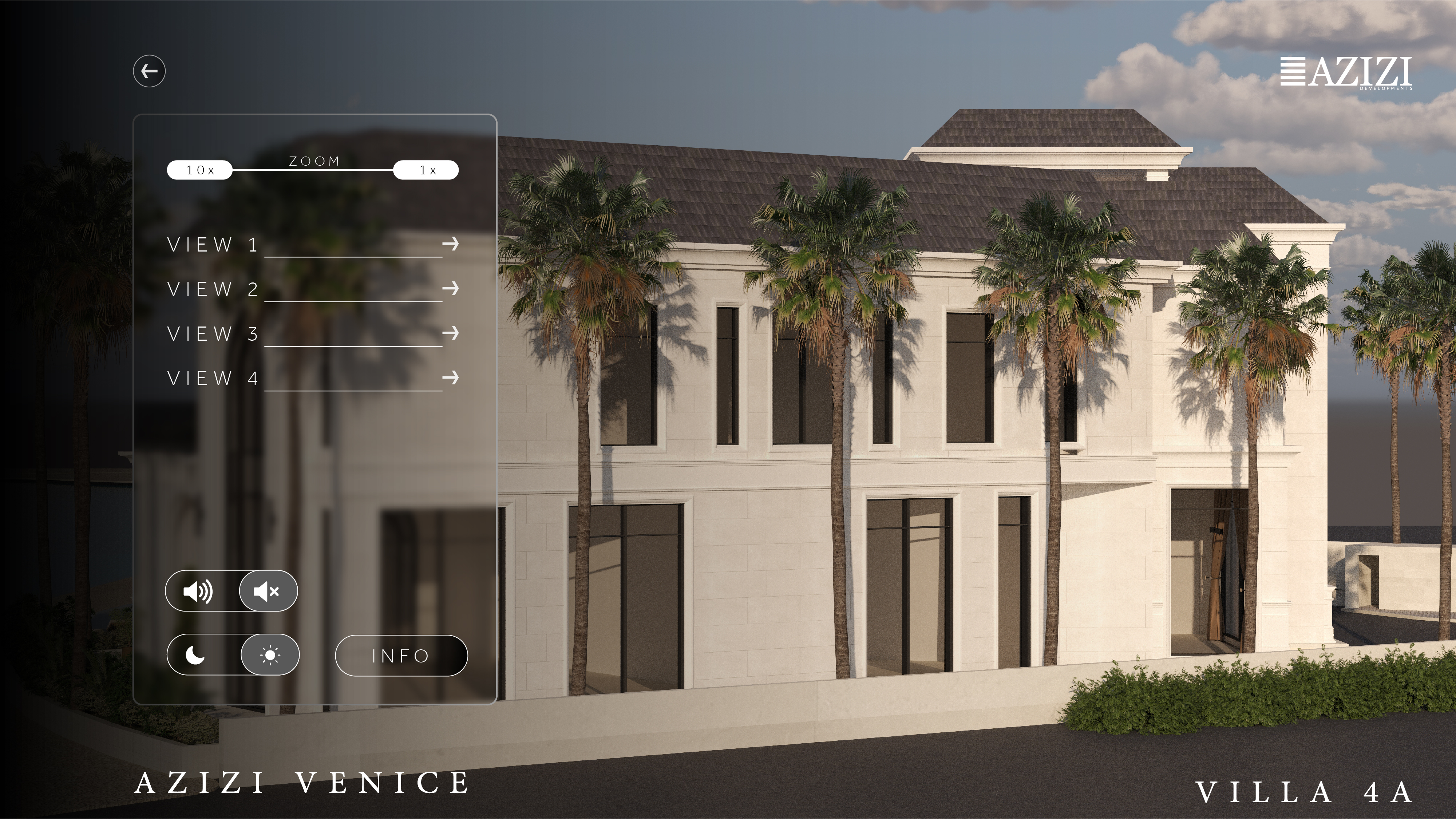 AZIZI Venice — Overview interface concept